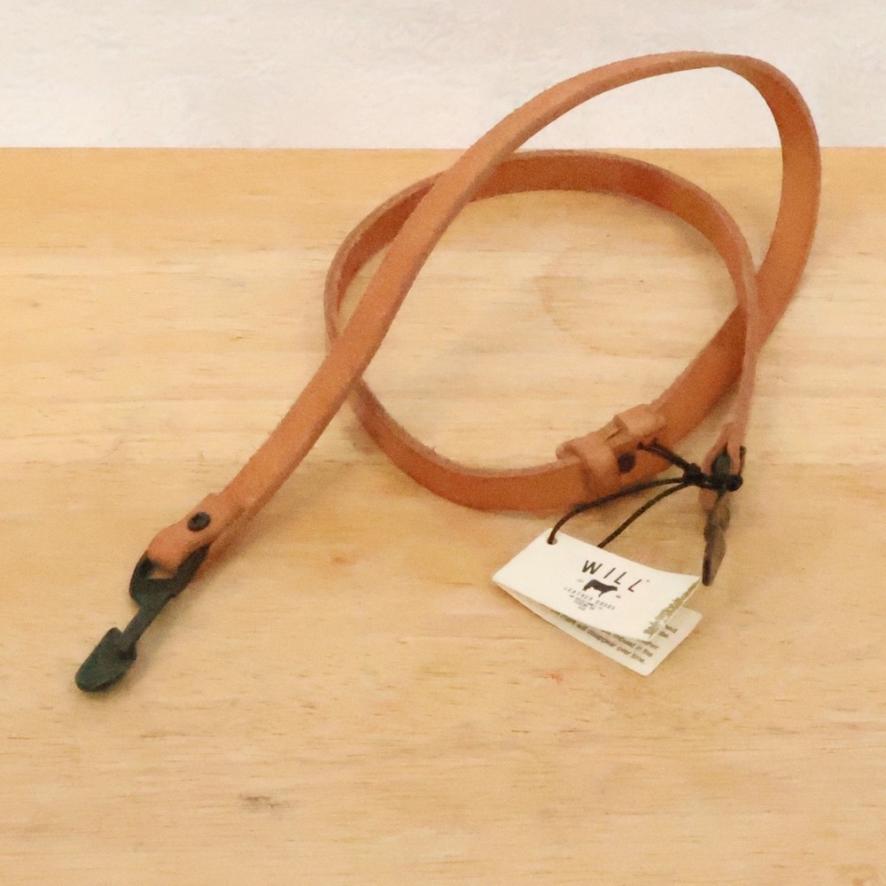 Will Leather Goods Fixed Snap Hook Strap Womens Tan Leather Lanyard Camera Bag